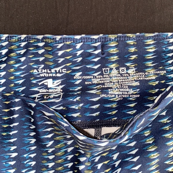 Womens Athletic Works Sheer Mesh Panel Insert Workout Legging - Picture 5 of 6